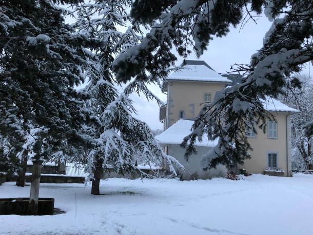 Réhabilitation d’un jardin historique - architectes paysagistes_Chambery_Le parc sous la neige